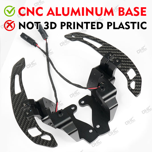 OHC Glossy Carbon Fiber Magnetic Steering Wheel Paddle Shifters For Ford F150 F-150 Raptor 2015-2025
