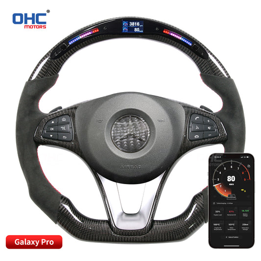 OHC Motors Led Light Up Steering Wheel for W205,S205 W205,S205 W213,S213, X156 C205,A205 W447  W246 C117,X117 W218,X218 C207,A207,C238,A238 X166 Class:C E GLA GLC V VITO B CLA CLS GLE GLS