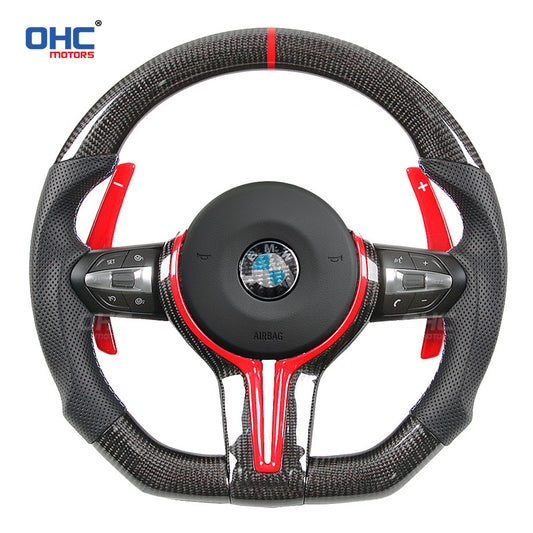 OHC Motors Carbon Fiber Steering Wheel for F15, F30, F31, F34, F20, F21, F25, F10, F11, F18, F06, F12, F13, F01, F02, F07, M5, M6