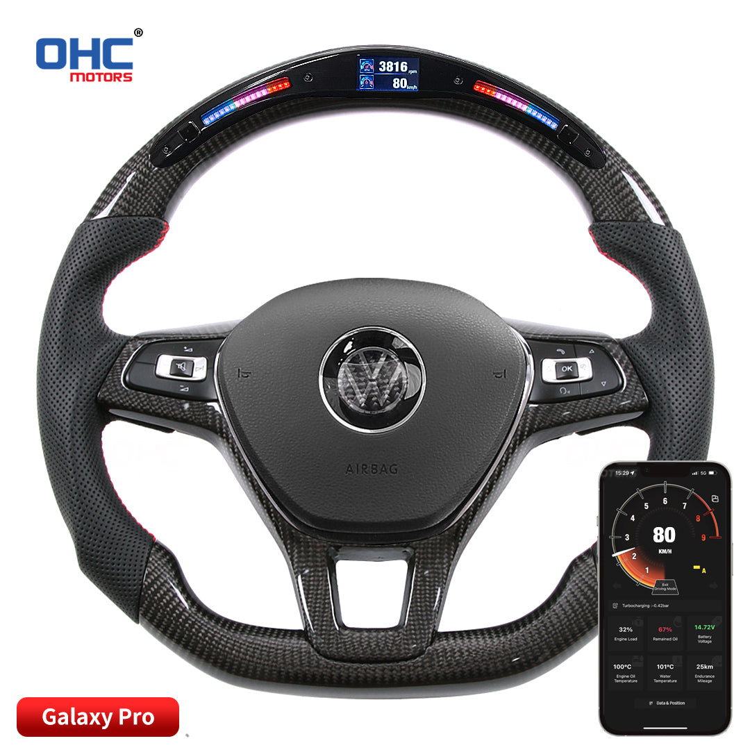 OHC Motors Led Light Up Steering Wheel  for Volkswagen VW Golf 7 Mk7 New Polo Jetta Passat B8