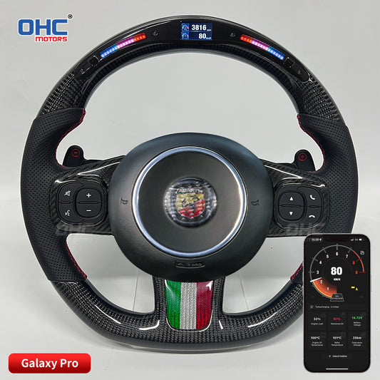 OHC Motors LED Light Up Steering Wheel for Abarth 595 595C 695 695C Fiat 500 500C