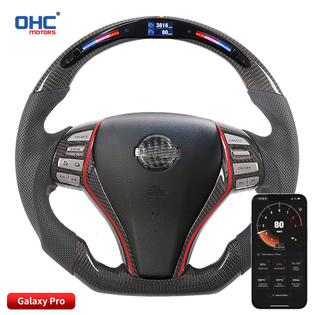 OHC Motors Led Light Up Steering Wheel for Nissan i8 Teana Altima X-Trail QASHQAI Sentra B25  Navara D23