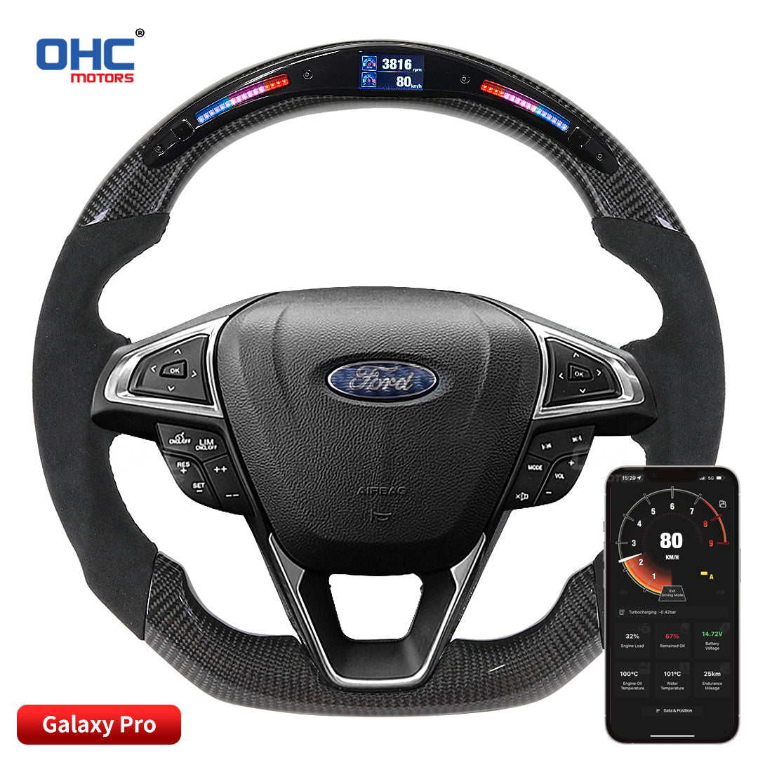 OHC Motors LED Light Up Steering Wheel for Ford Fusion Mondeo 2013-2020 Edge Focus Taurus