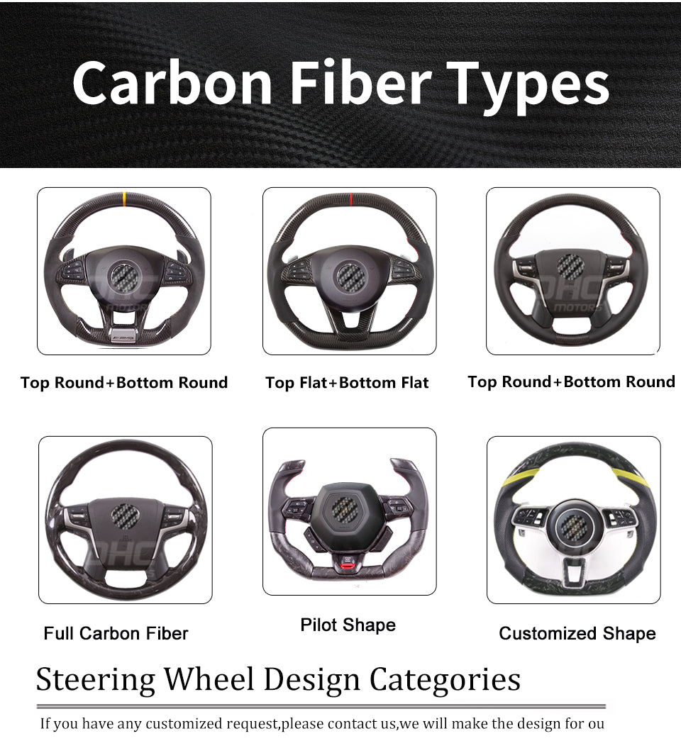 OHC Motors Carbon Fiber Steering Wheel for Mini