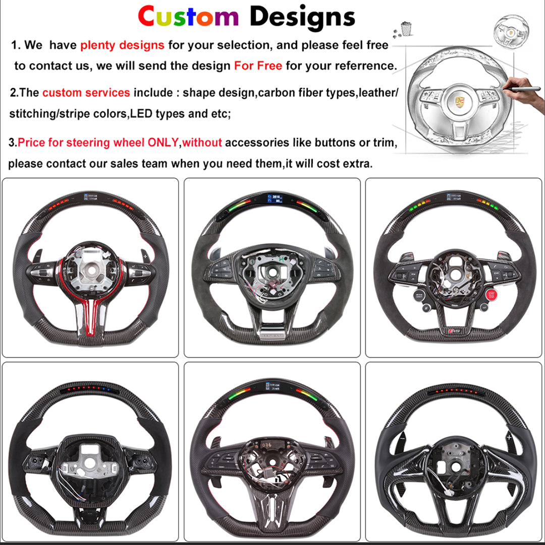 OHC Motors LED Light Up Steering Wheel for Ford FOCUS2 MK2 Hatchback 05-12 YEARS