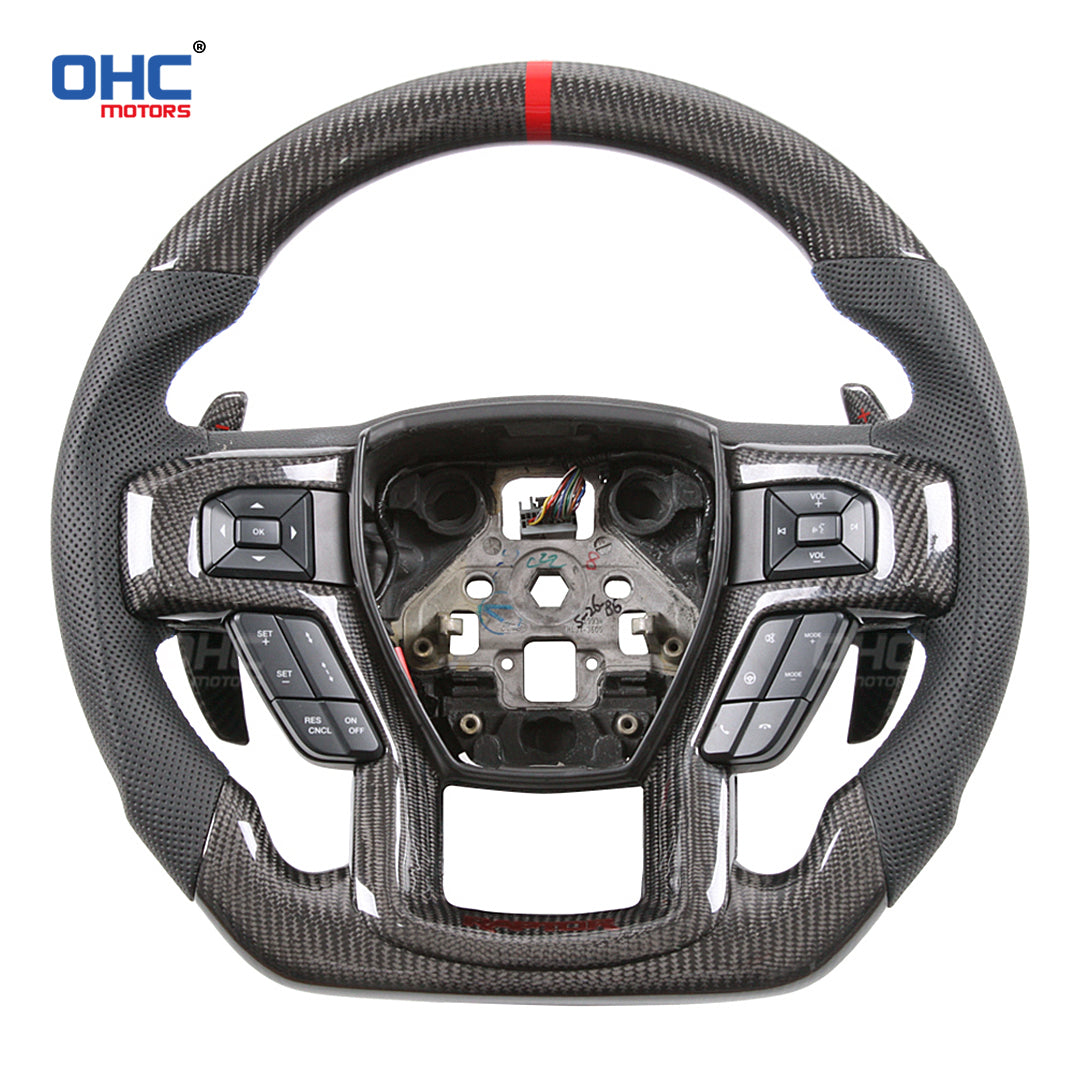 OHC Motors Carbon Fiber Steering Wheel for 15-20 Ford F150/Raptor F-150 2020-2024