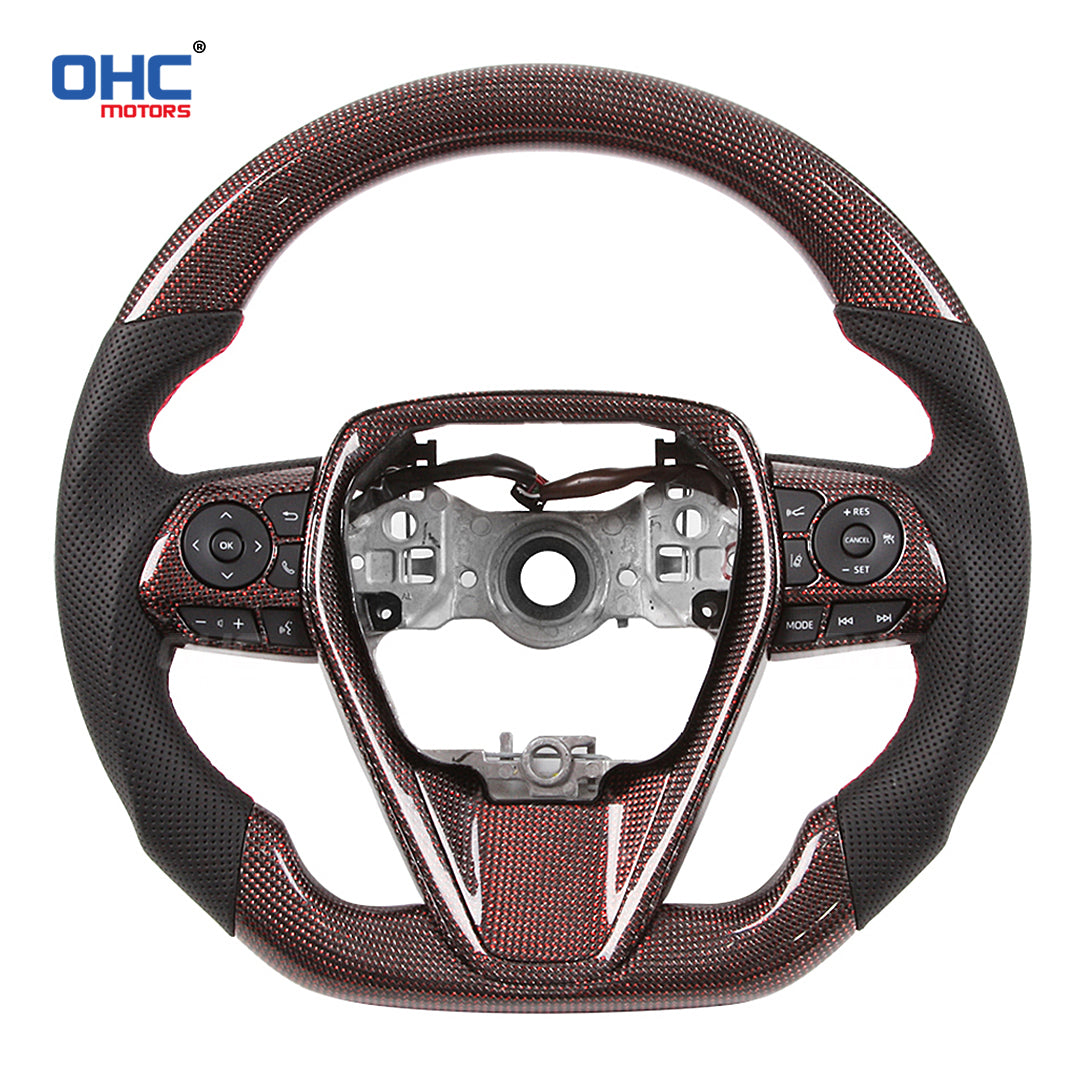 OHC Motors Carbon Fiber Steering Wheel for Toyota Camry Corolla RAV4 2018 2019 2020 2021 +