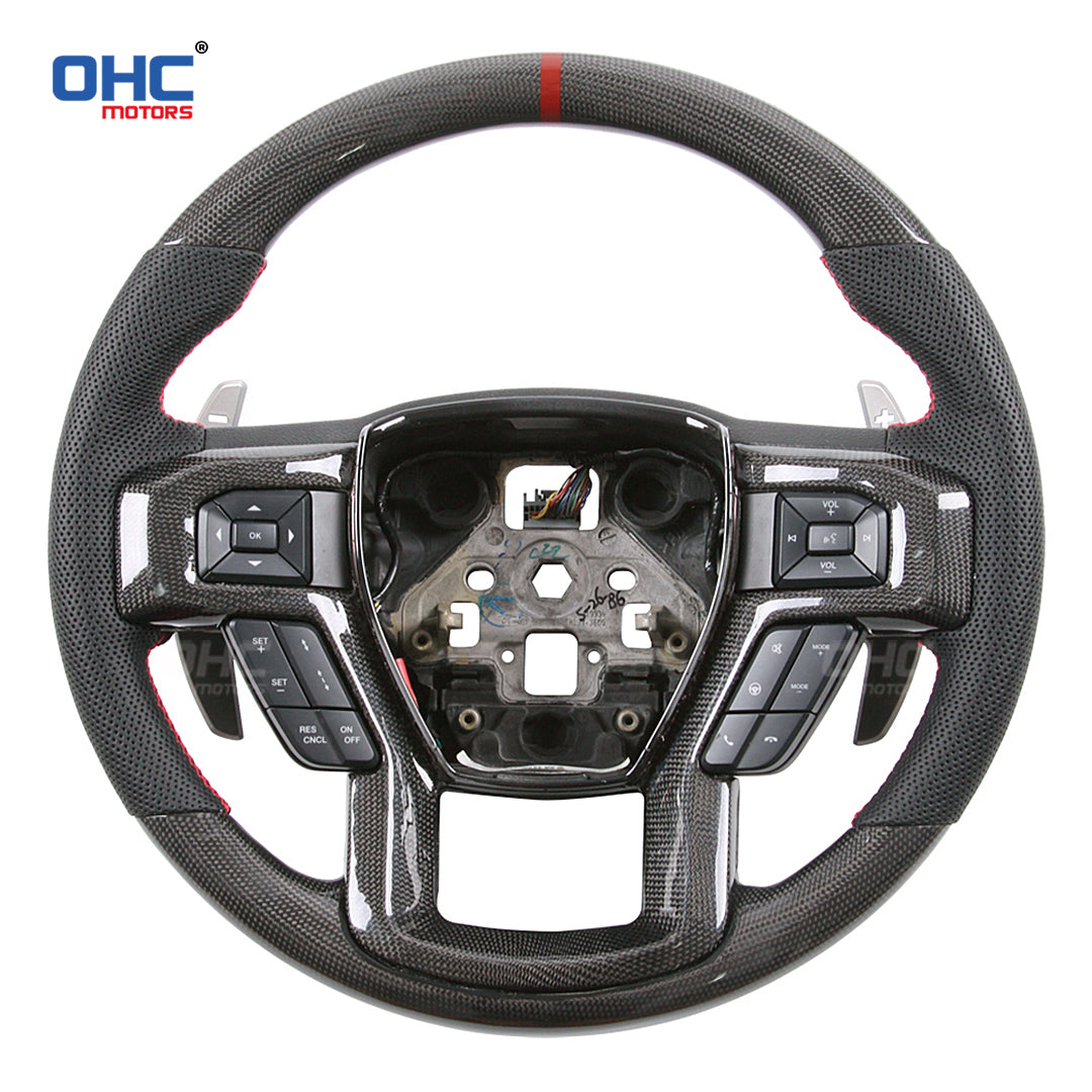 OHC Motors Carbon Fiber Steering Wheel for 15-20 Ford F150/Raptor F-150 2020-2024