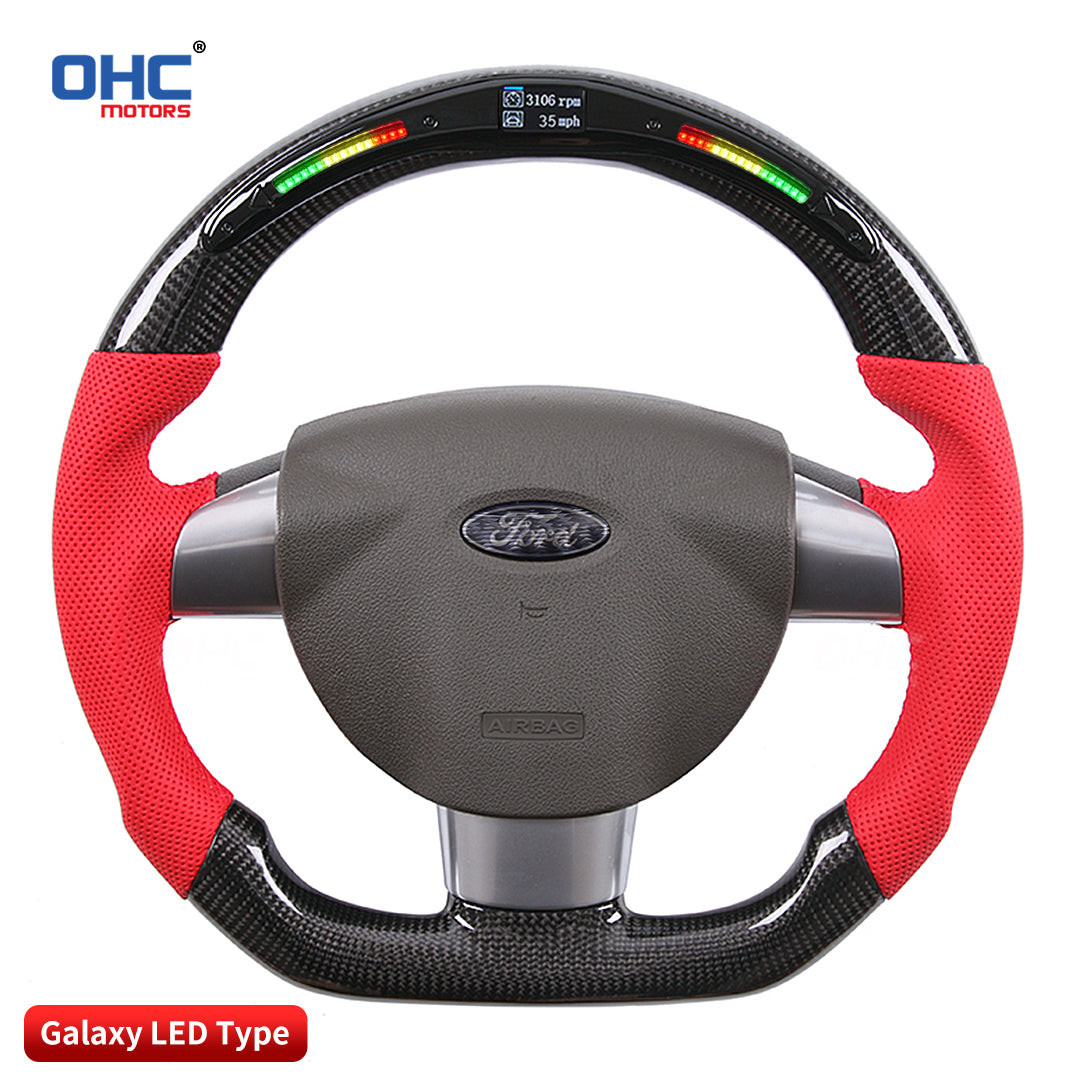 OHC Motors LED Light Up Steering Wheel for Ford FOCUS2 MK2 Hatchback 05-12 YEARS