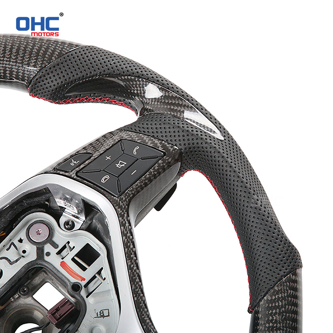 OHC Motors Carbon Fiber Steering Wheel for W204,S204 W212,V212,S212 X156 X253 W246 C117,X117 W218 Class:C E GLA GLK B CLA CLS