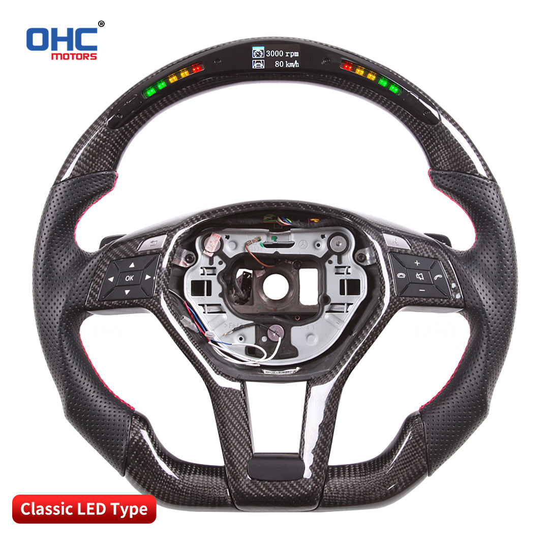 OHC Motors Led Light Up Steering Wheel for X156 X204 C117,X117 W218,X218 R231 Class:GLA GLK CLA CLS SL