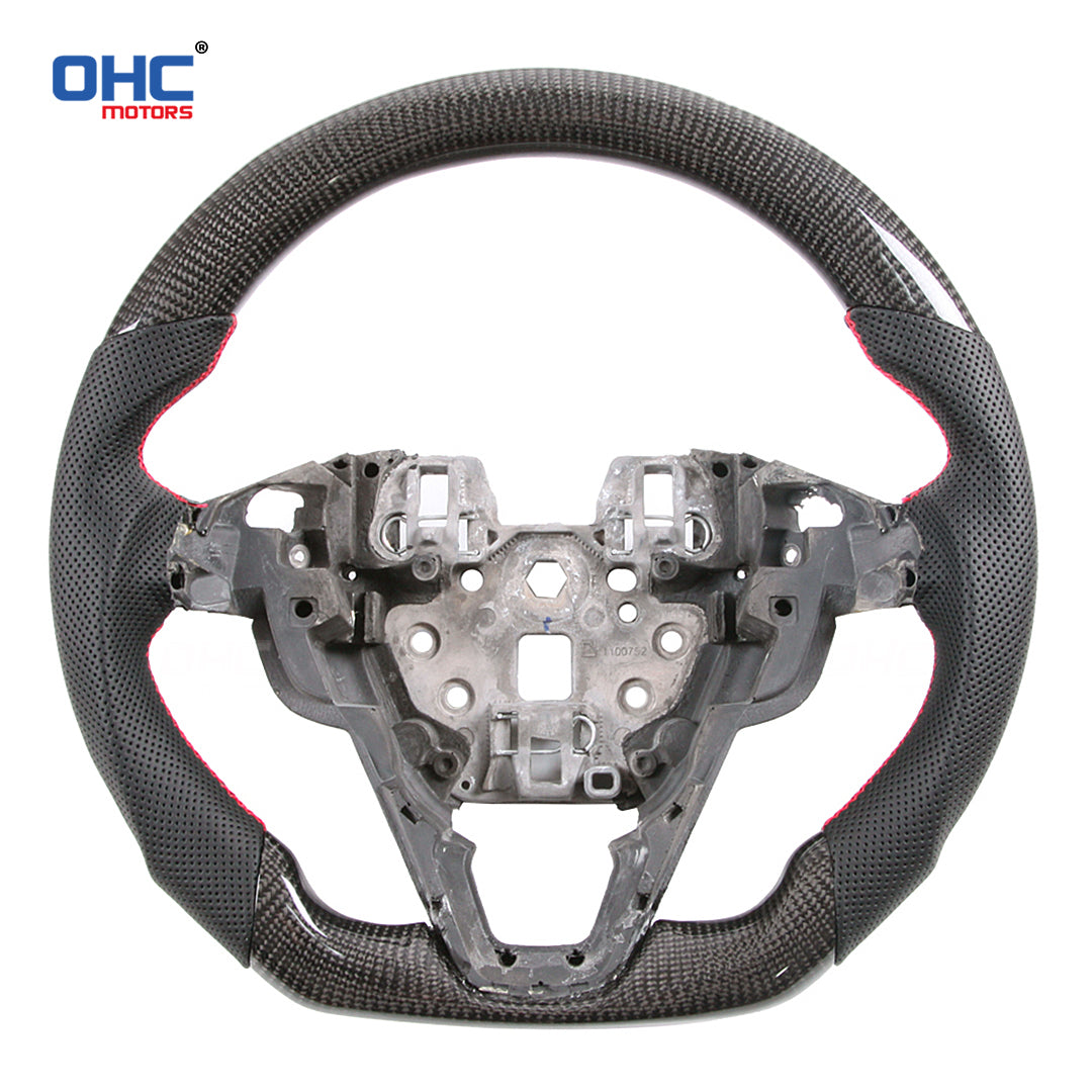 OHC Motors Carbon Fiber Steering Wheel for Ford Fusion Mondeo 2013-2020 Edge Focus Taurus