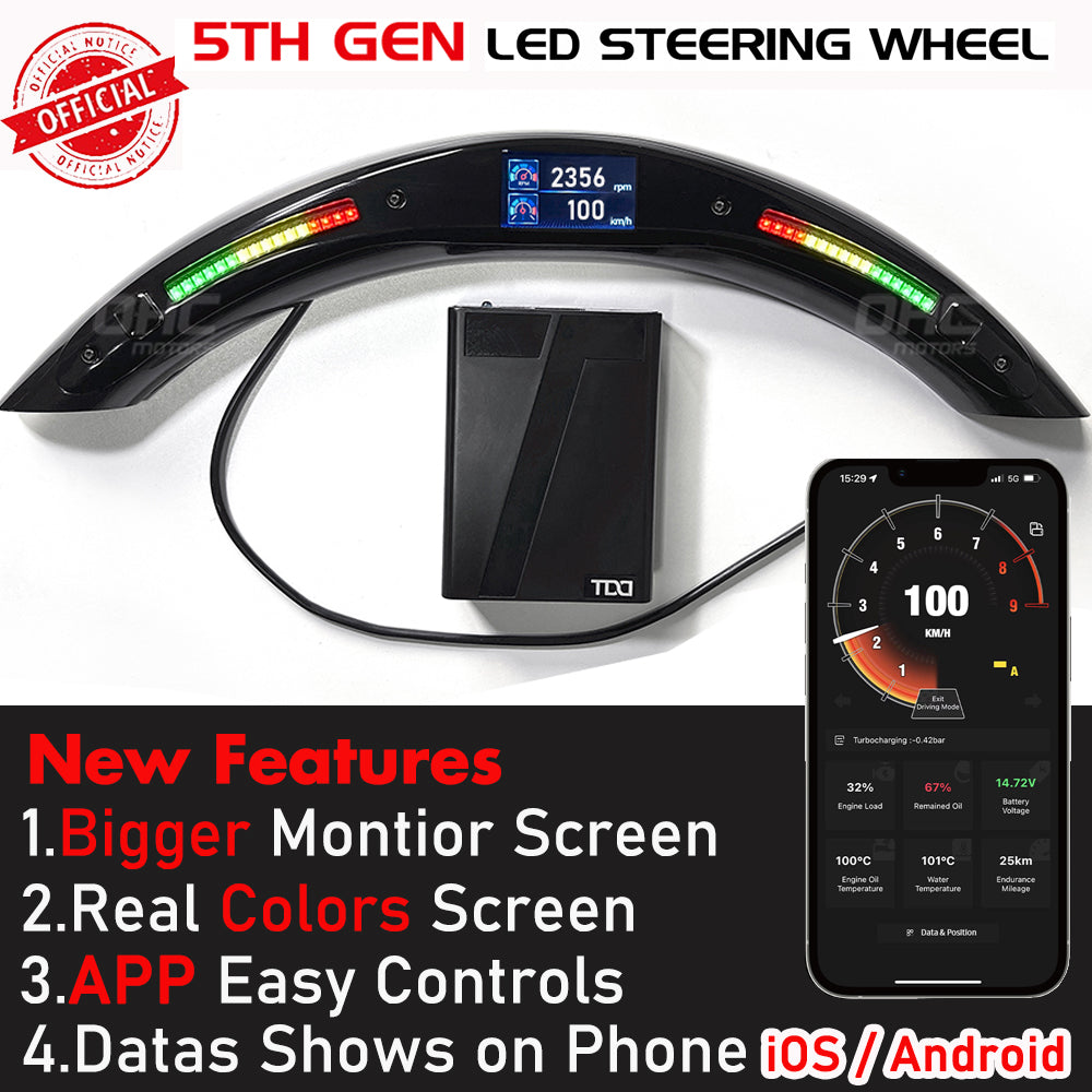 OHC Motors Led Light Up Steering Wheel  for Volkswagen VW Golf 7 Mk7 New Polo Jetta Passat B8